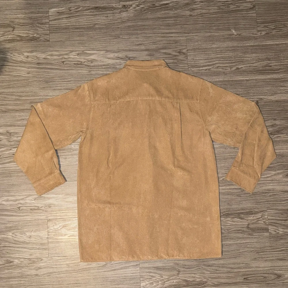 Vintage Brandini Suede Button Up Shirt Jacket Shacket Brown Mens Medium - Picture 3 of 5